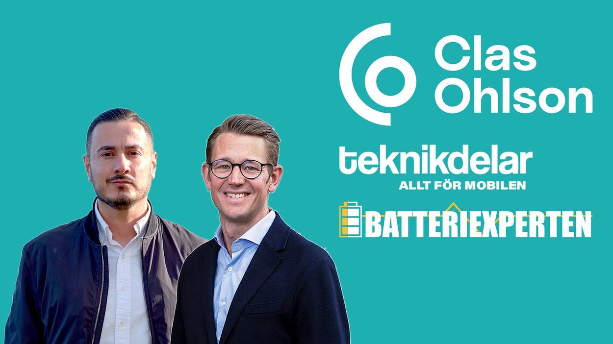En del av Clas Ohlson-koncernen sedan 2023 Talal Alshammari, VD Spares och Kristofer Tonström, VD Clas Ohlson