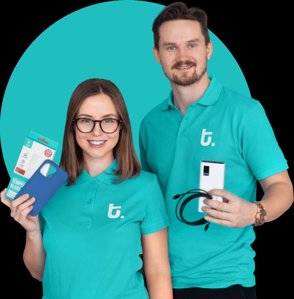 Mobilexperter med kunden i fokus Timmy och Sofia från Teknikdelar presenterar mobiltillbehör